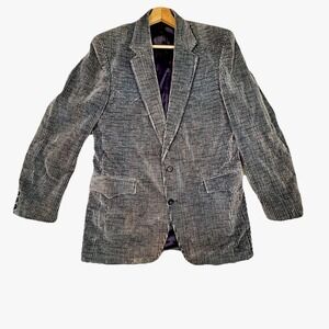 Mens Circle S Brown Western Sport Coat Jacket Size 42L 2 Button Corduroy Cotton